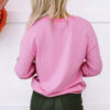 Bonbon Pearl Detail Ribbed Crew Neck Sweatshirt - Image 5