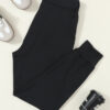 Black Drawstring Waist Pocketed Joggers - Image 4