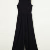 Black Cinched Waist Sleeveless Wide Leg Jumpsuit - Image 18