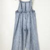 Beau Blue Light Wash Frayed Exposed Seam Wide Leg Denim Overall - Image 17